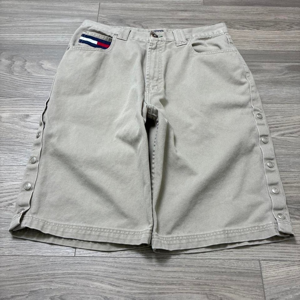 Streetwear Y2K Style Vintage Tommy Hilfiger Baggy Jean shorts cream Size 34